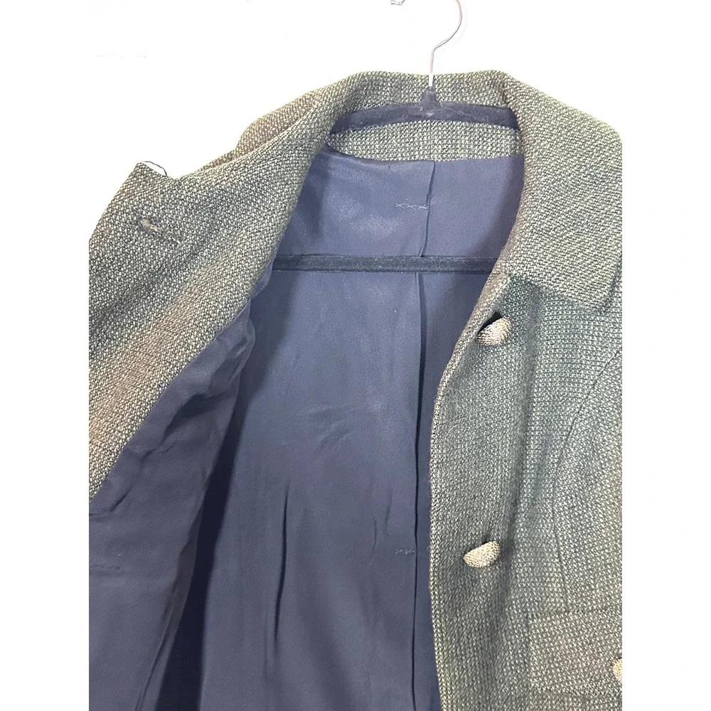 1960's Zelinka Matlick Wool blend dark green tweed cropped jacket Jackie O Small